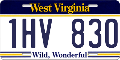 WV license plate 1HV830