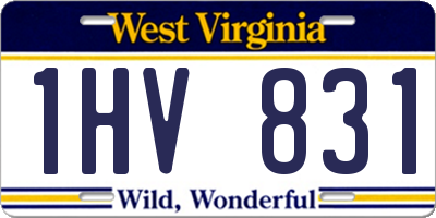 WV license plate 1HV831