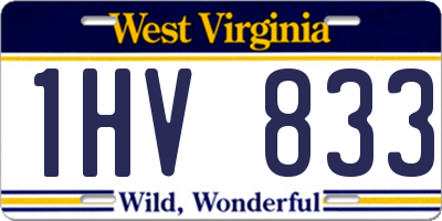 WV license plate 1HV833