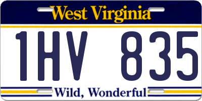 WV license plate 1HV835