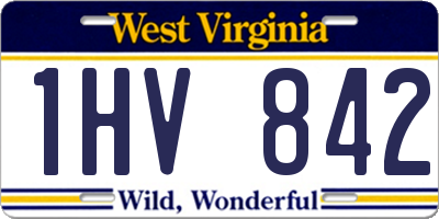 WV license plate 1HV842