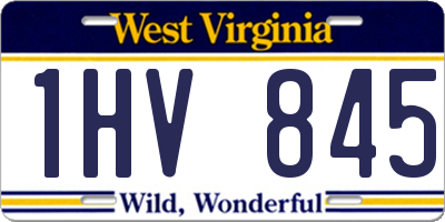 WV license plate 1HV845