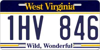 WV license plate 1HV846