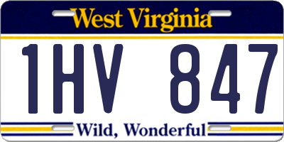 WV license plate 1HV847