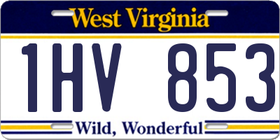 WV license plate 1HV853