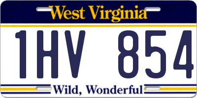 WV license plate 1HV854