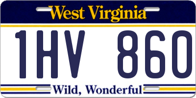 WV license plate 1HV860