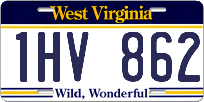 WV license plate 1HV862