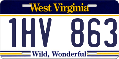WV license plate 1HV863