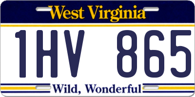 WV license plate 1HV865