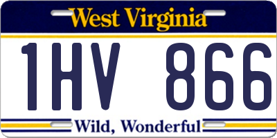 WV license plate 1HV866