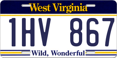 WV license plate 1HV867