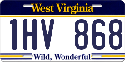 WV license plate 1HV868