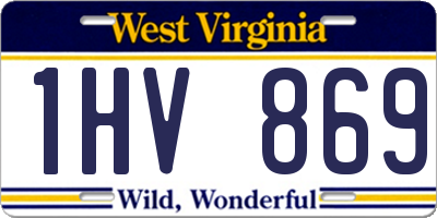WV license plate 1HV869