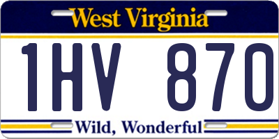 WV license plate 1HV870