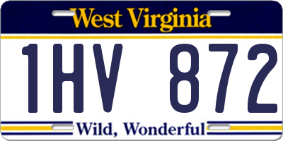 WV license plate 1HV872