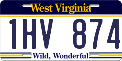 WV license plate 1HV874