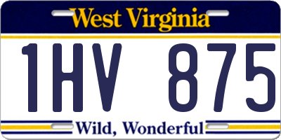 WV license plate 1HV875