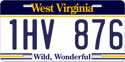 WV license plate 1HV876