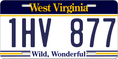 WV license plate 1HV877