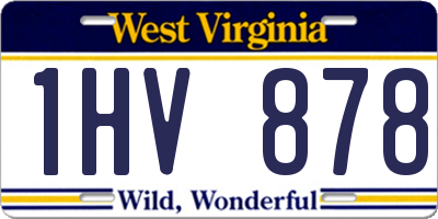 WV license plate 1HV878