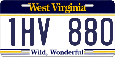 WV license plate 1HV880