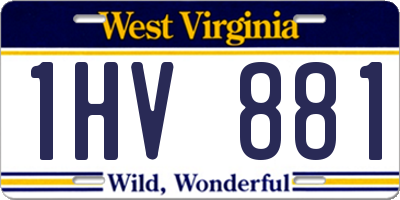 WV license plate 1HV881