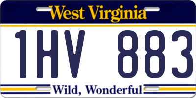 WV license plate 1HV883