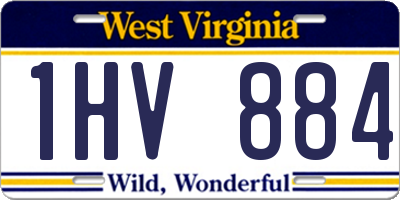 WV license plate 1HV884