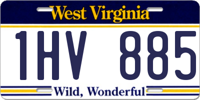 WV license plate 1HV885