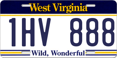 WV license plate 1HV888