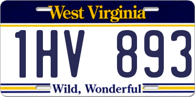 WV license plate 1HV893