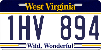 WV license plate 1HV894