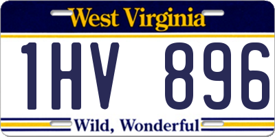 WV license plate 1HV896