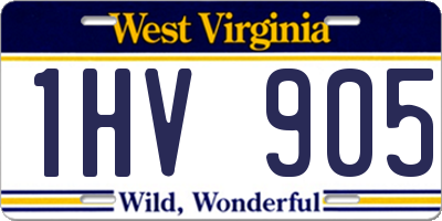 WV license plate 1HV905
