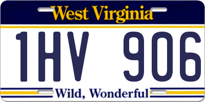 WV license plate 1HV906