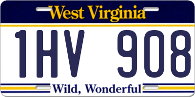 WV license plate 1HV908