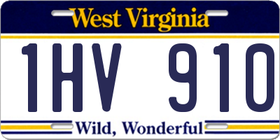 WV license plate 1HV910