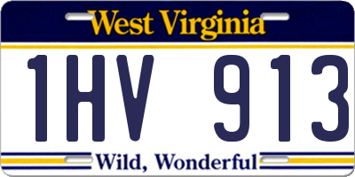 WV license plate 1HV913