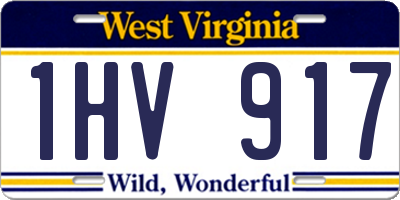 WV license plate 1HV917