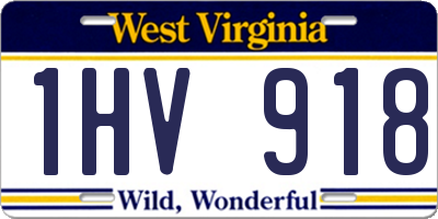 WV license plate 1HV918