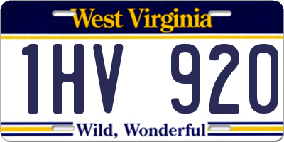 WV license plate 1HV920