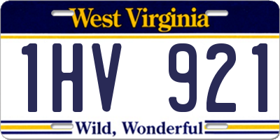 WV license plate 1HV921