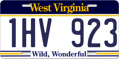 WV license plate 1HV923