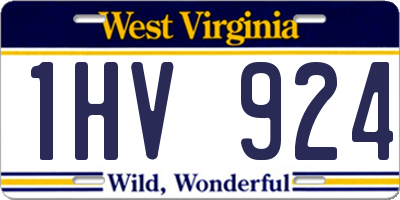 WV license plate 1HV924