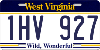 WV license plate 1HV927