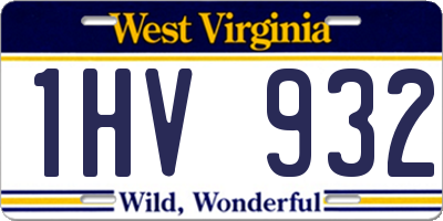 WV license plate 1HV932