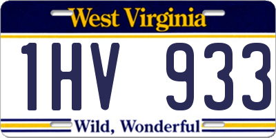 WV license plate 1HV933