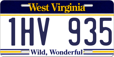 WV license plate 1HV935