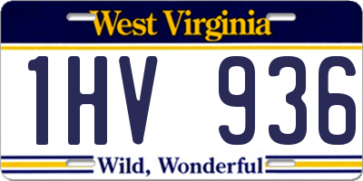 WV license plate 1HV936